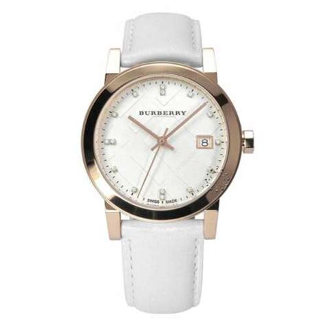 burberry women's diamond dial watch bu9130|Burberry The City White Leather Women's Watch BU9130.